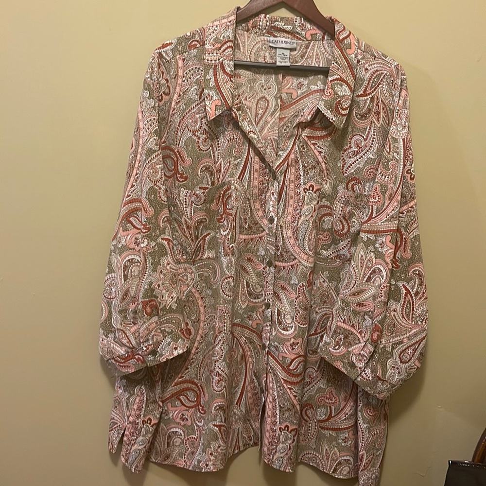 Catherine’s paisley button down blouse size 5X
